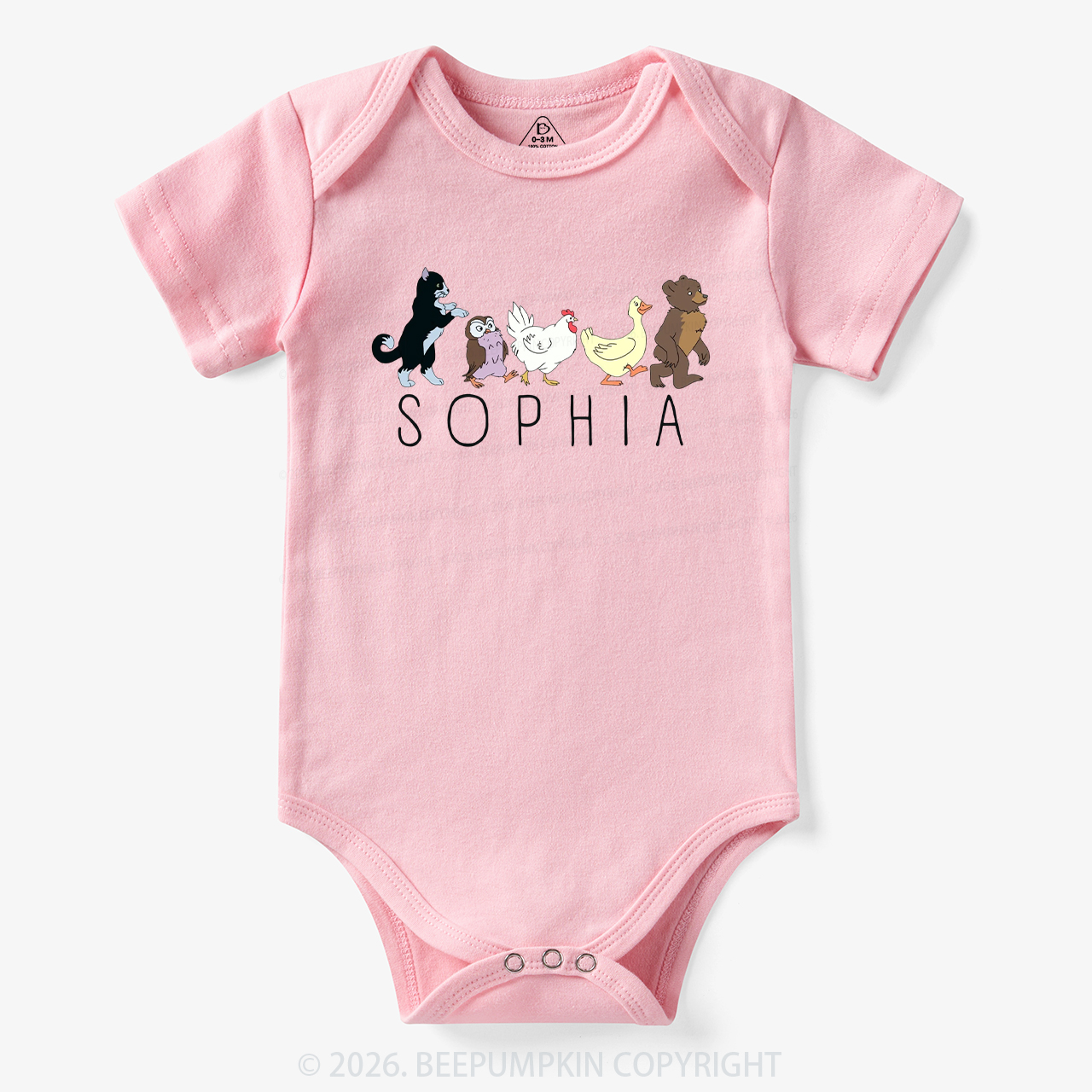 Personalized Cute Animal Friends Bodysuit