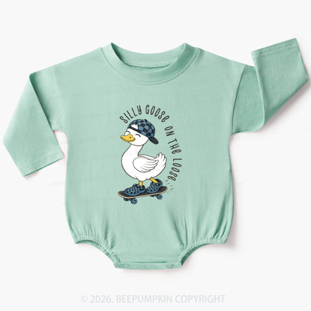 Silly Boy Goose On The Loose Baby Bubble Romper