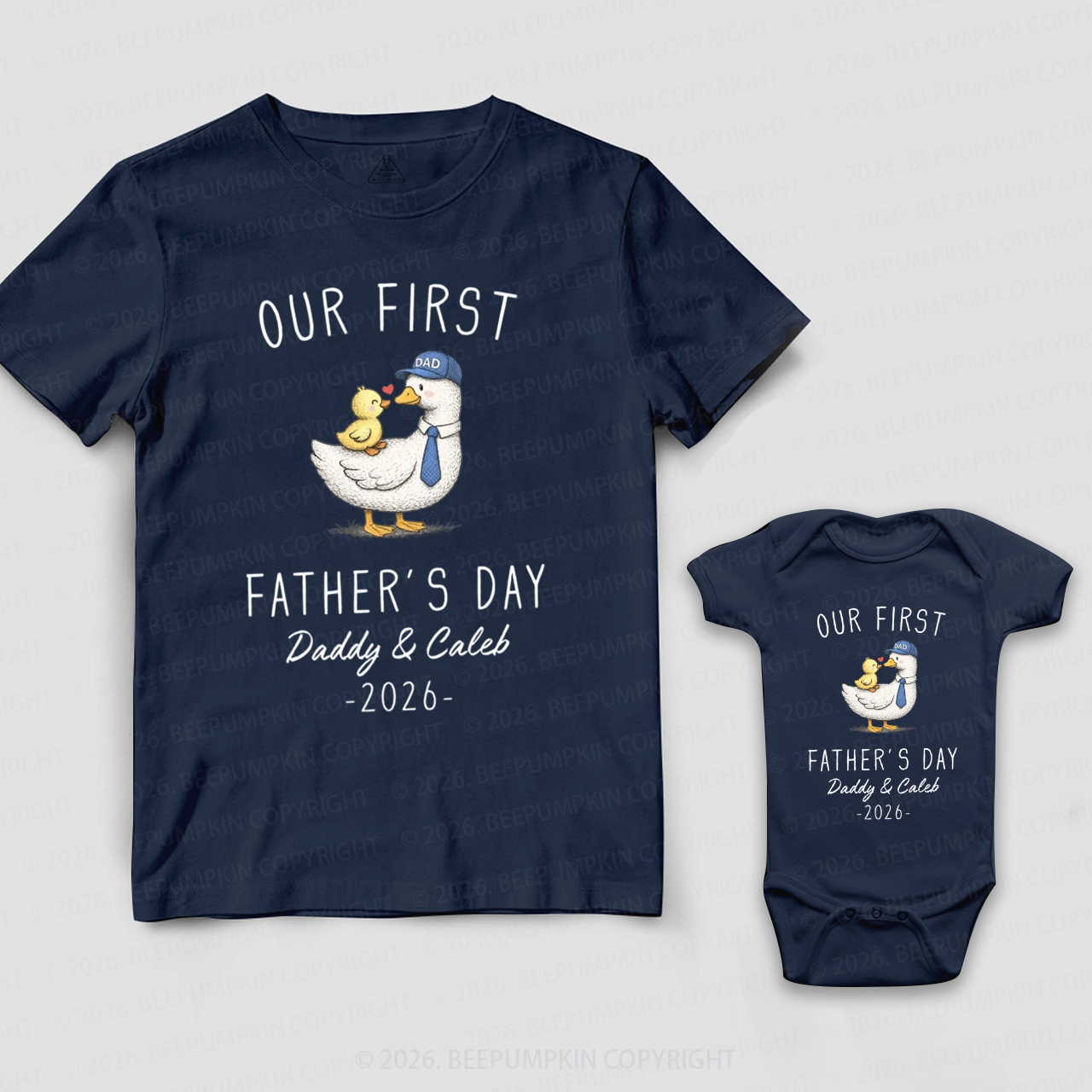 Personalized Our First Fathers Day Goose Dad&Me Matching Shirts