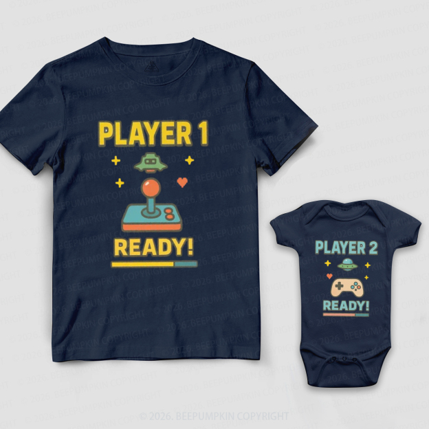 Player 1 & 2 Ready Dad&Me Matching Shirts