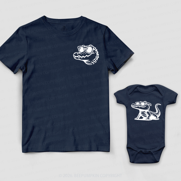Father & Baby Alligator Dad&Me Matching Shirts
