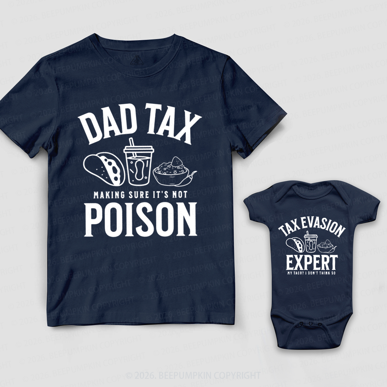 Dad Tax Funny Taco Dad&Me Matching Shirts