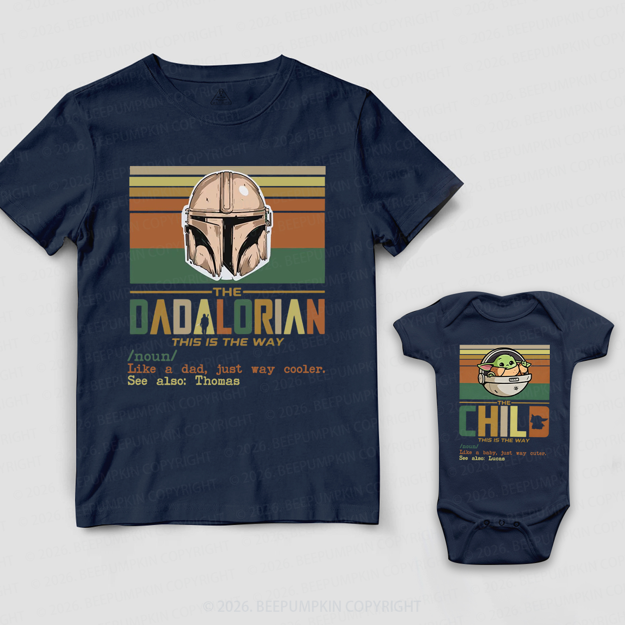 Personalized Cosmic Protector and Little Sidekick Dad&Me Matching Shirts