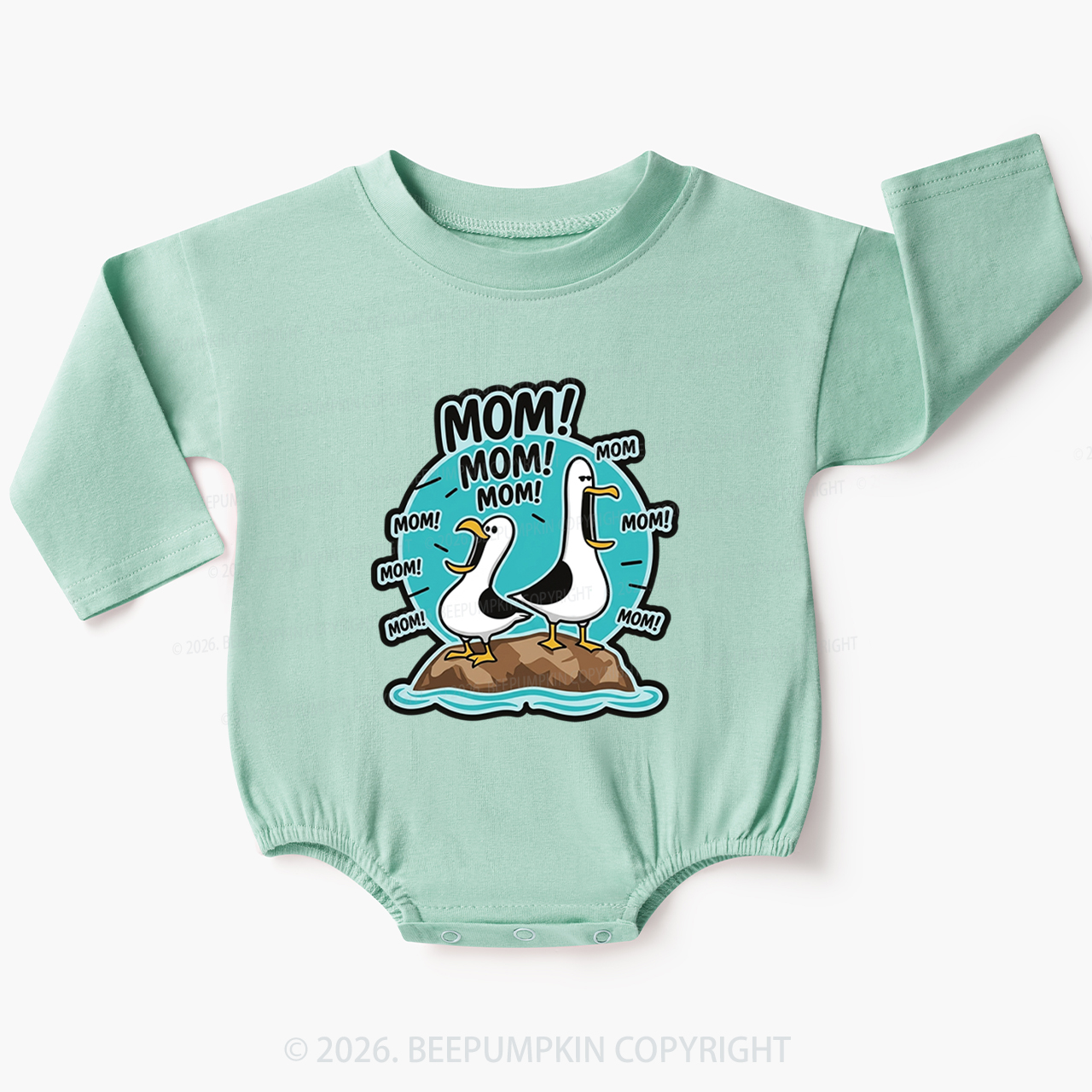 Funny Seagull MOM Baby Bubble Romper