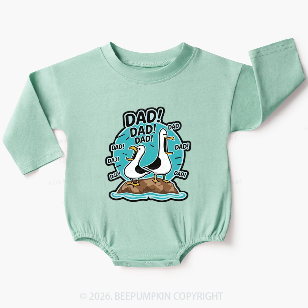 Funny Seagull DAD Baby Bubble Romper