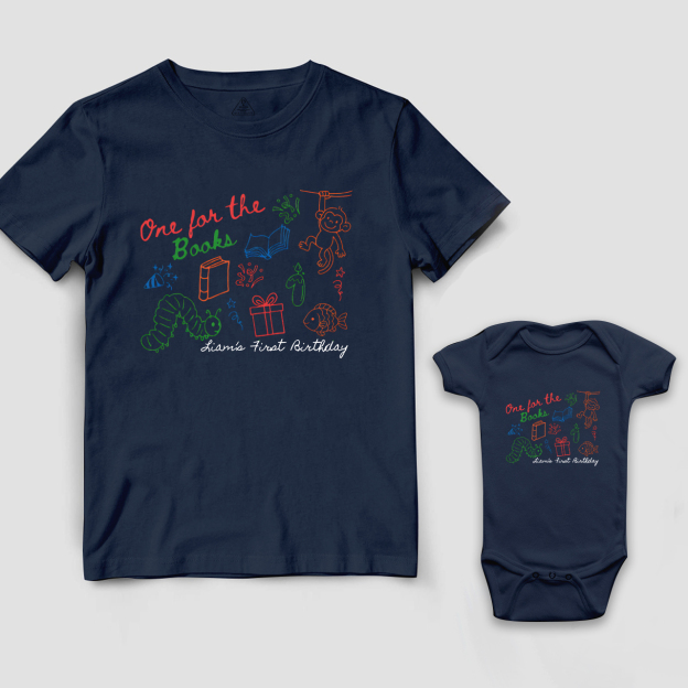 Personalized One for the Books Birthday Matching Family Shirts