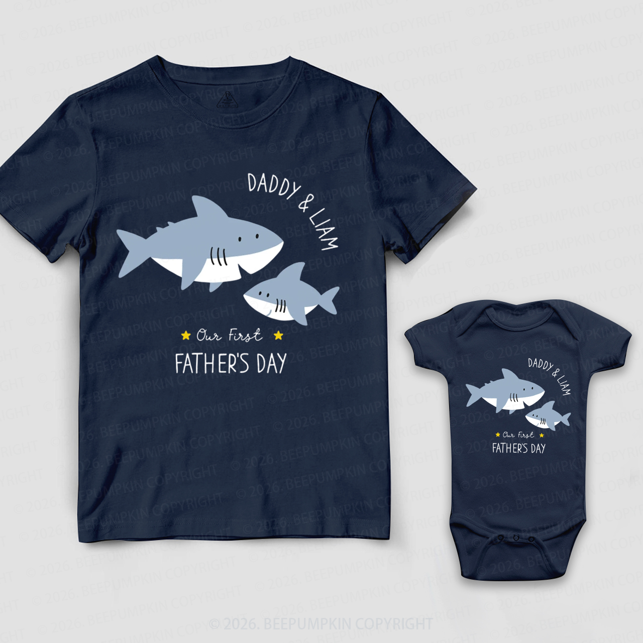 Personalized Cute Our First Father's Day Dad&Me Matching Shirts