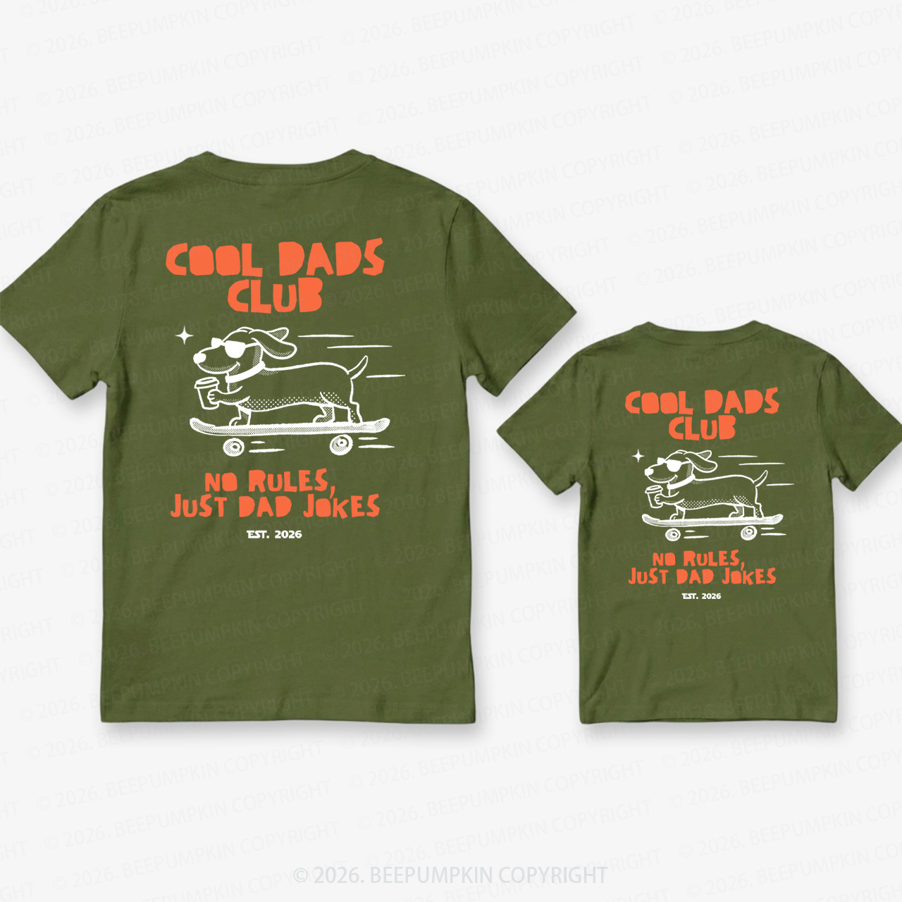 Cool Dads Club Dog Skateboard Dad&Me Matching Shirts