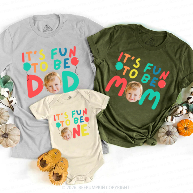 Personalized It's Fun to Be One Birthday Family Matching T-Shirts