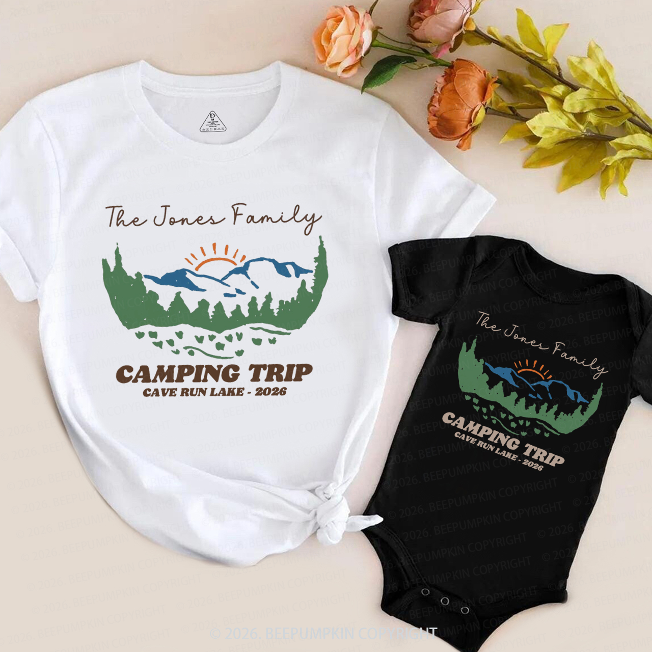 Personalized Family Camping Crew Family Matching T-Shirts