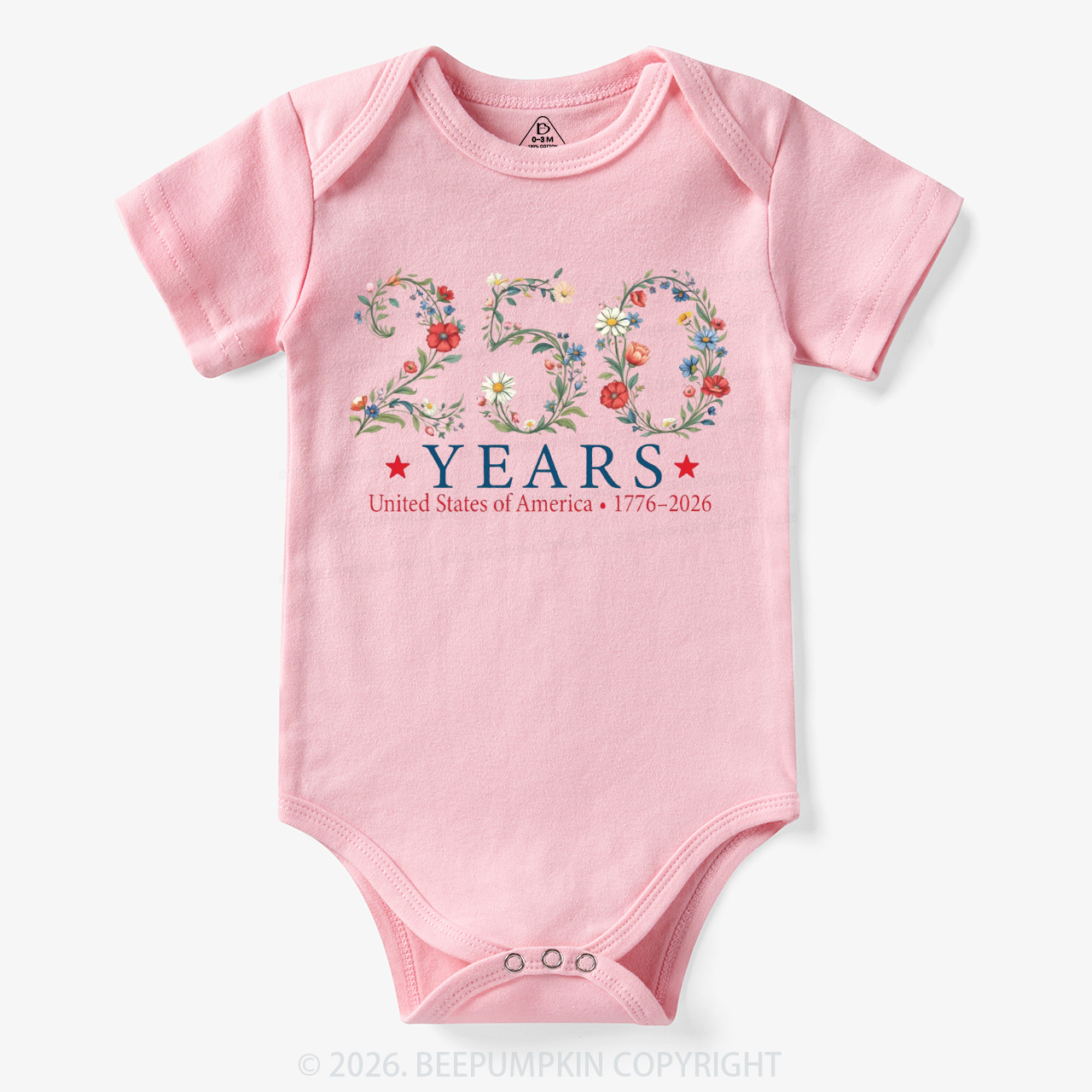 USA 250th Anniversary Floral Bodysuit