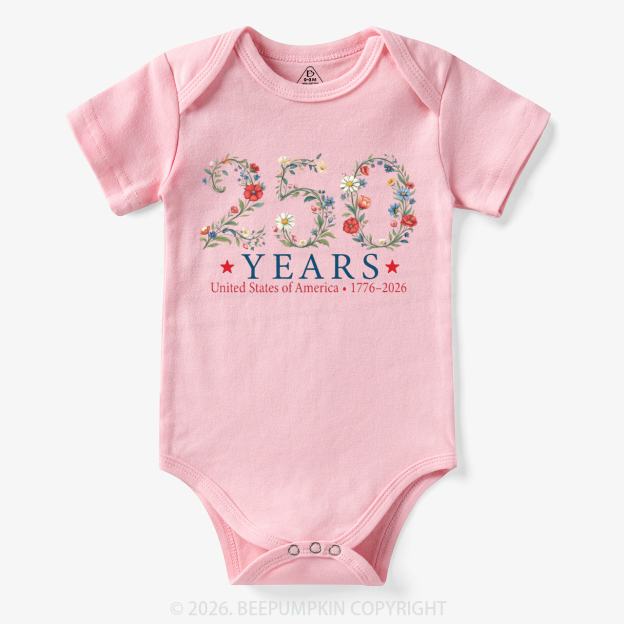 USA 250th Anniversary Floral Bodysuit