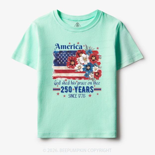 America 250 Years Flag Floral Toddler&Kid's Tees
