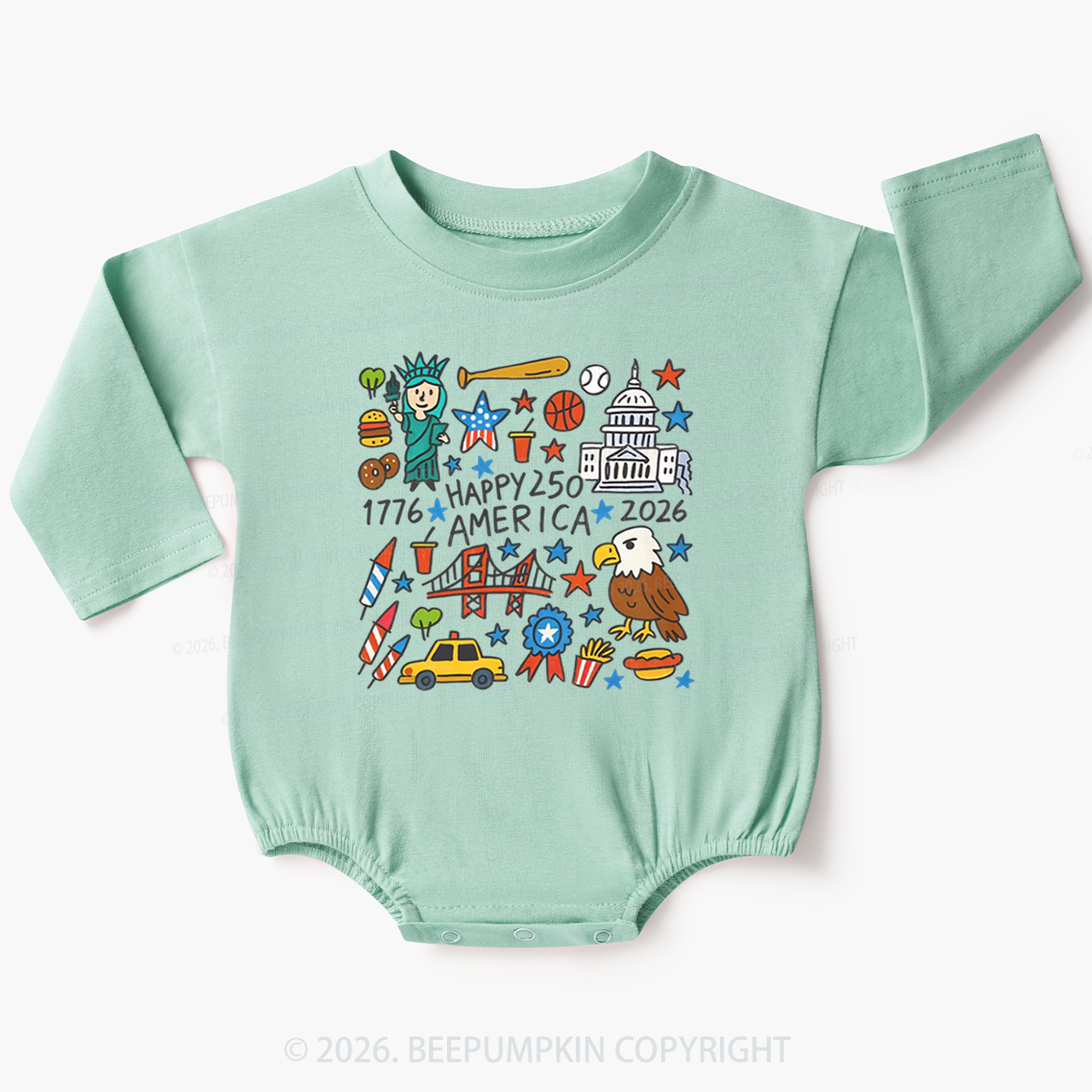 America 250th Anniversary Baby Bubble Romper
