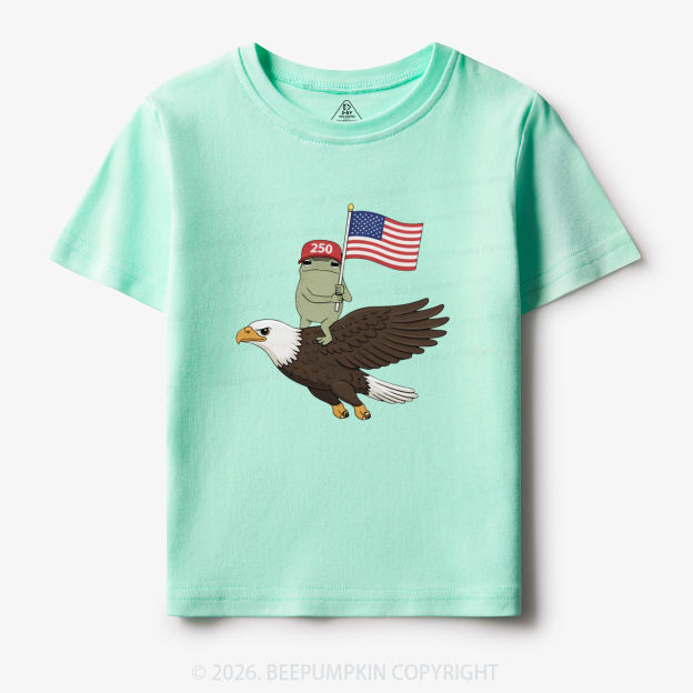 Americas 250th Birthday Funny Frog Toddler&Kid's Tees