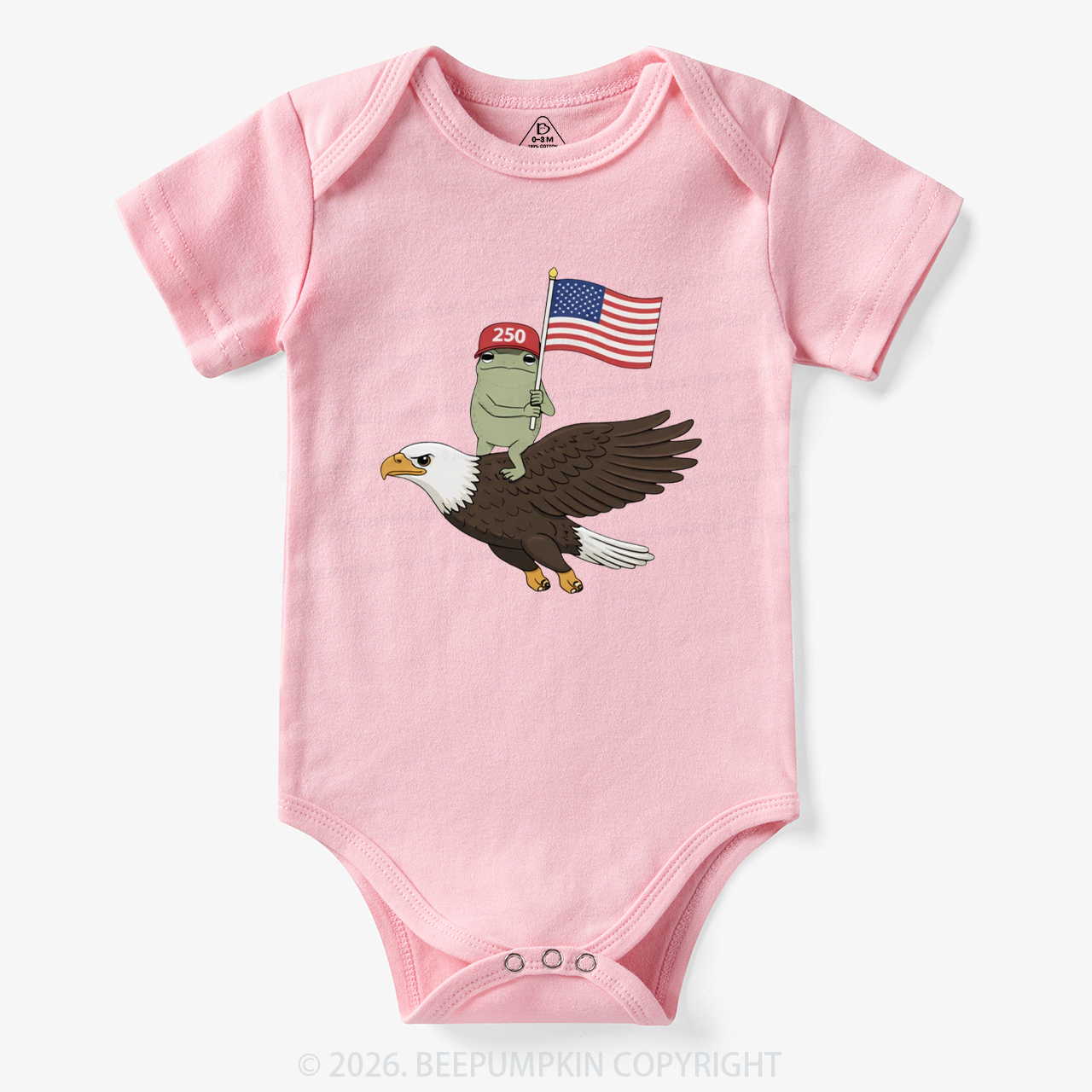 Americas 250th Birthday Funny Frog Bodysuit