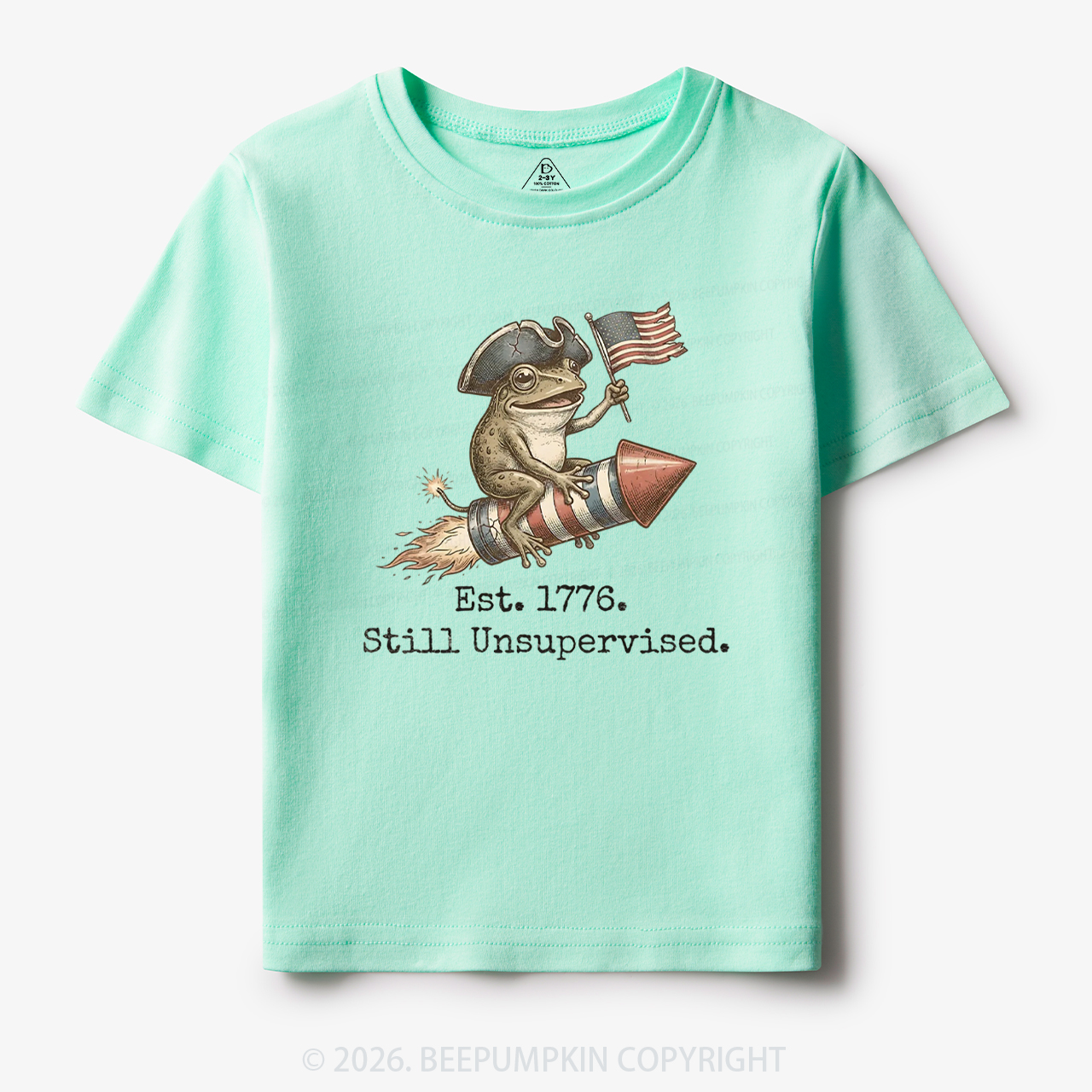 Est 1776 Funny Frog American 250th Anniversary Toddler&Kid's Tees
