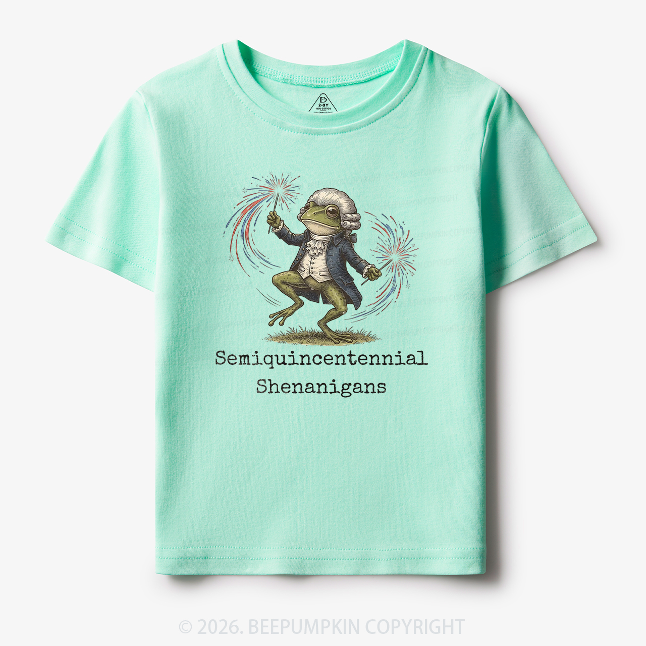 American 250th Anniversary Funny Frog Retro Toddler&Kid's Tees
