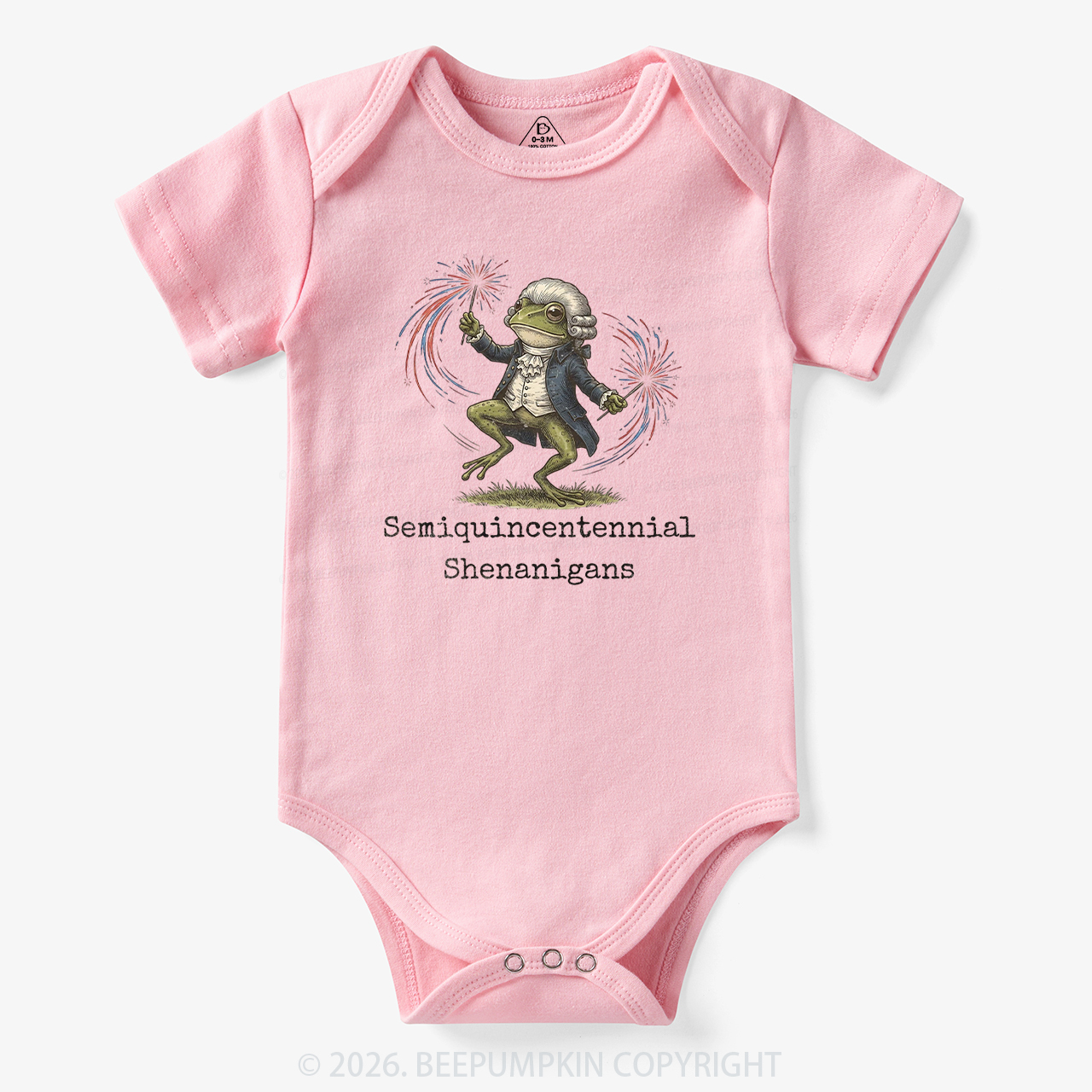 American 250th Anniversary Funny Frog Retro Bodysuit