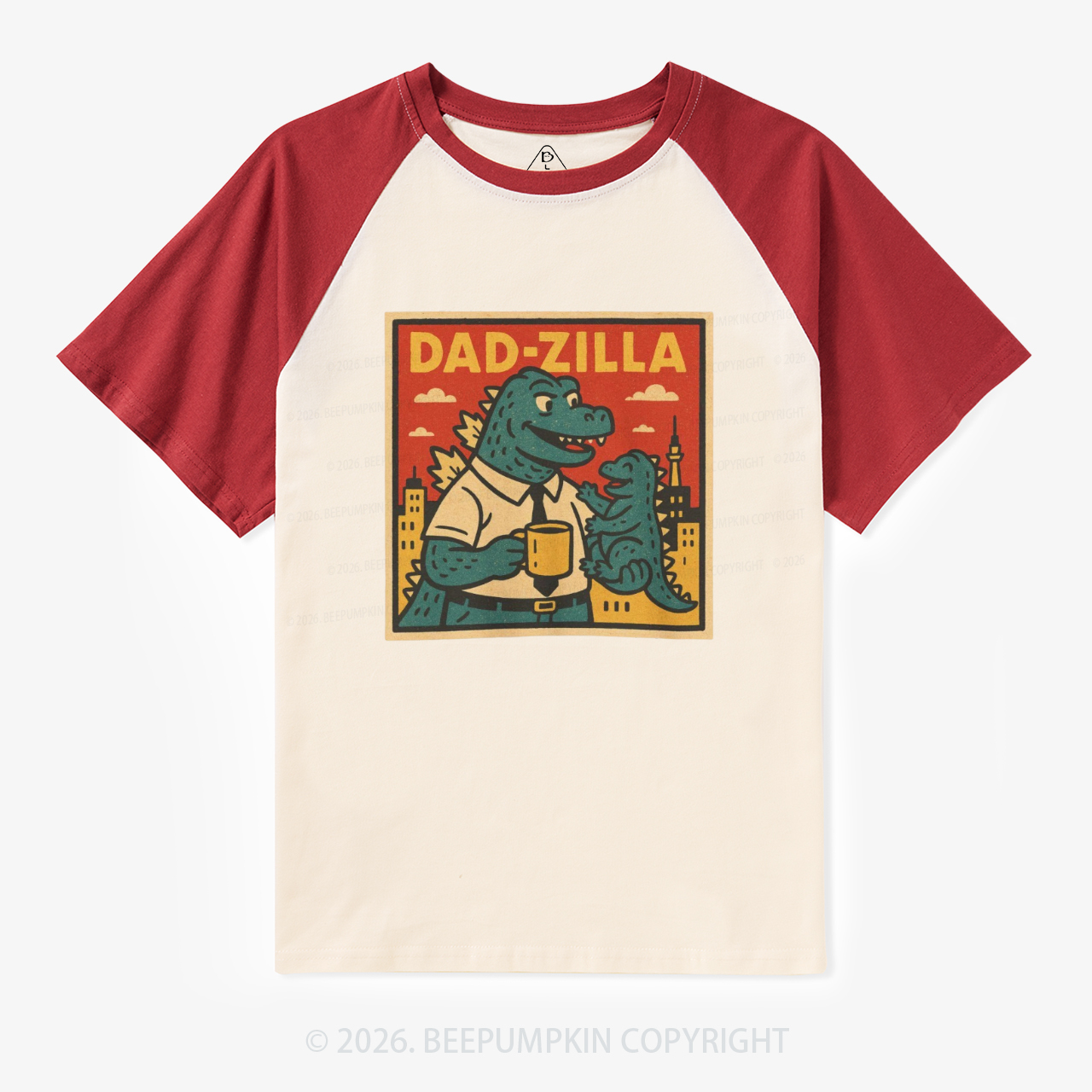 Dadzilla Retro Raglan T-shirt