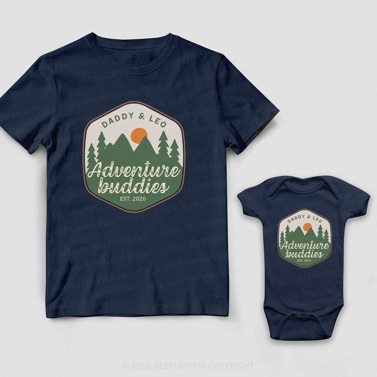 Personalized Adventure Buddies Father's Day Dad&Me Matching Shirts