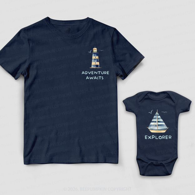 Adventure Awaits And Explore Dad&Me Matching Shirts