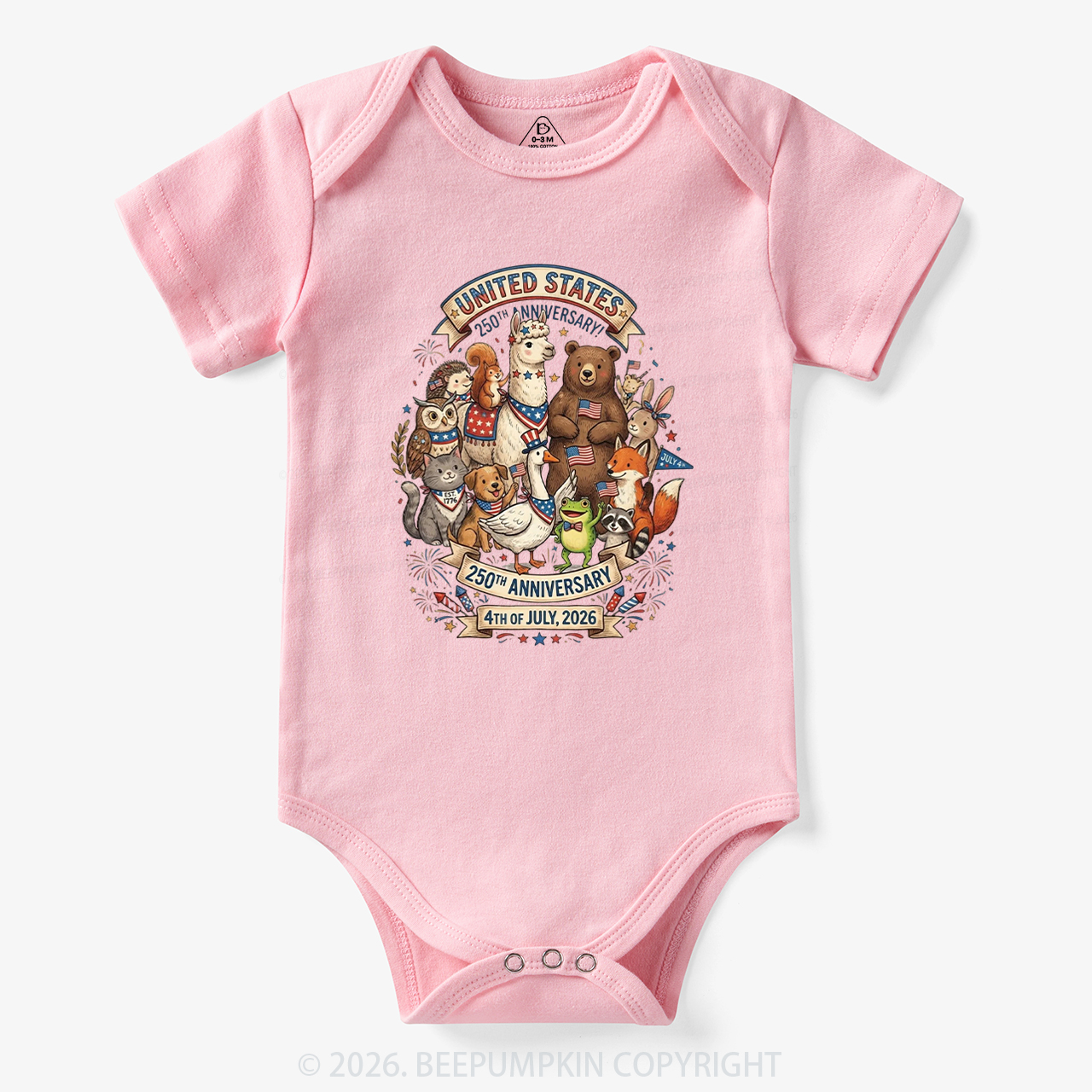 USA 250th Anniversary 4th of July Bodysuit