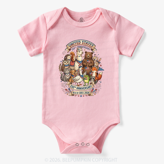 USA 250th Anniversary 4th of July Bodysuit