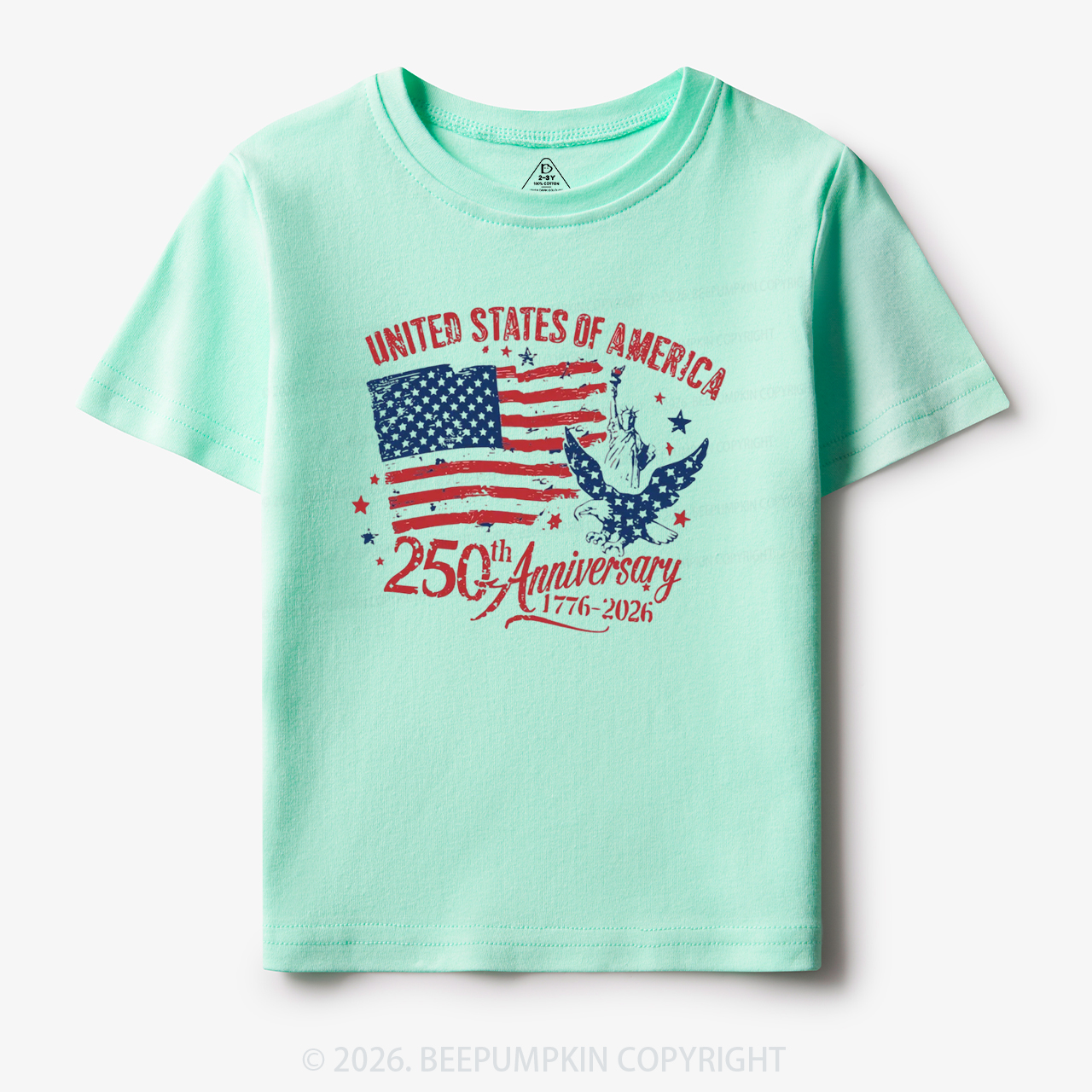 America 250th Anniversary Patriotic Eagle Toddler&Kid's Tees