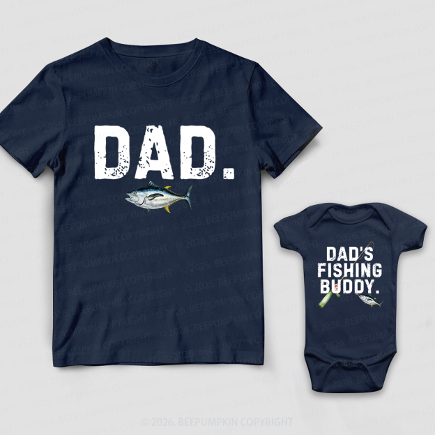 Dad's Fishing Buddy Fathers Day Dad&Me Matching Shirts