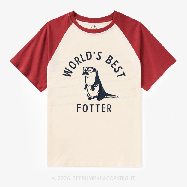 Funny Otter World's Best Father Retro Raglan T-shirt