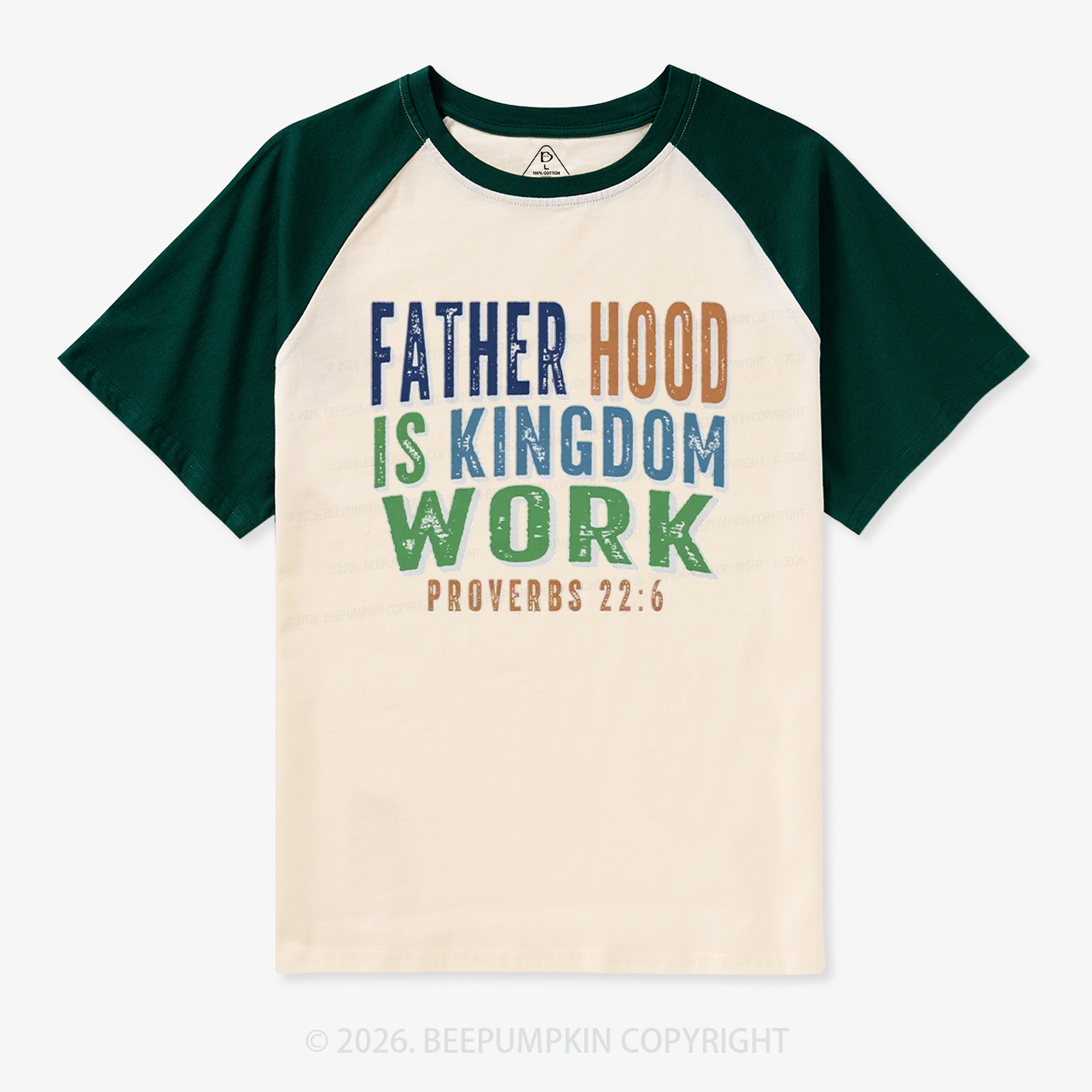 Christian Dad Fatherhood Is Kingdom Work Retro Raglan T-shirt