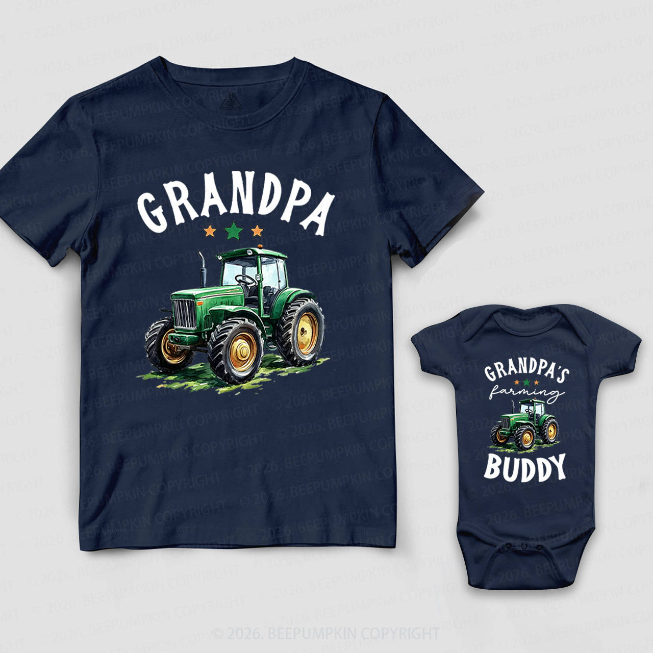 Grandpa and Grandpa's Farming Buddy Grandpa&Me Matching Shirts