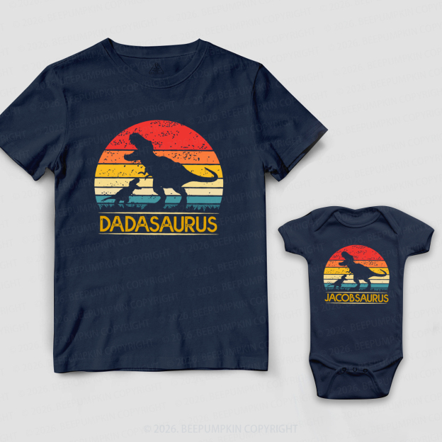 Personalized T-Rex Dinosaur Dad&Me Matching Shirts