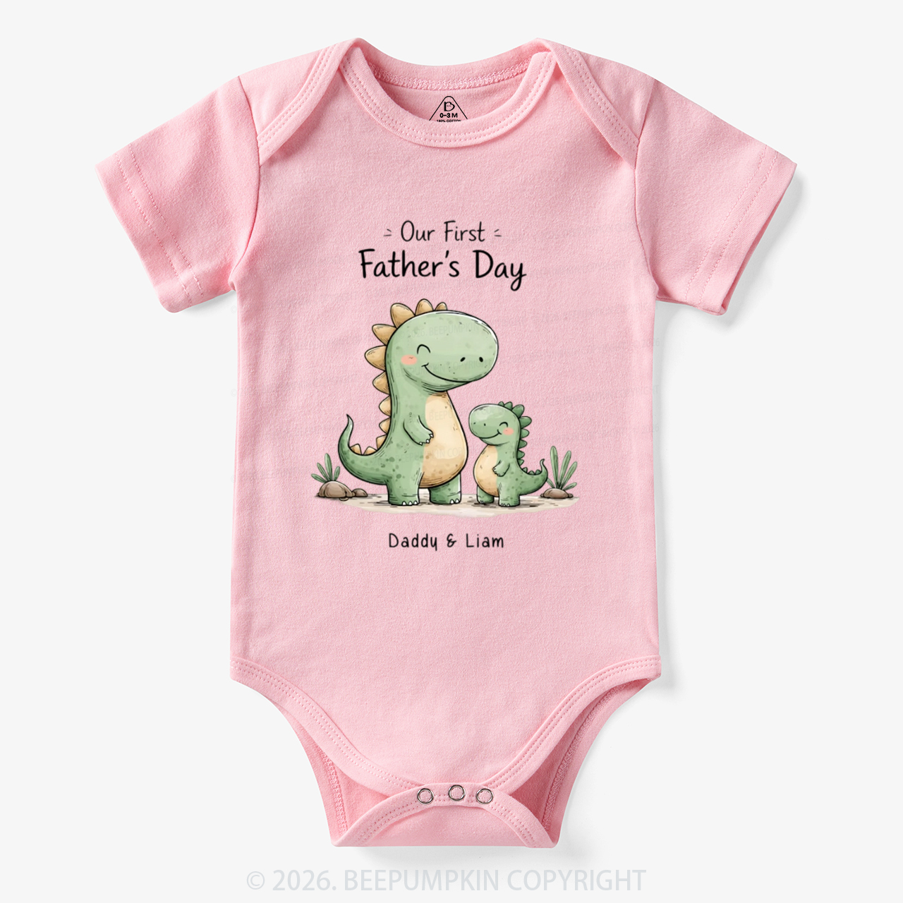 Personalized First Father's Day Dinosaur Bodysuit
