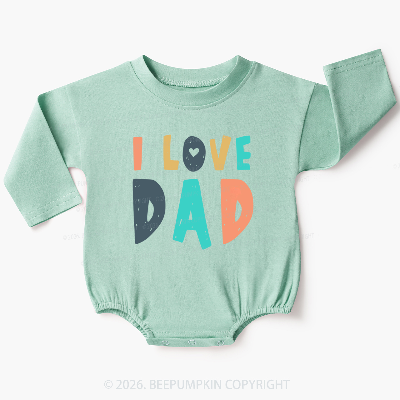 Father's Day 'I Love Dad' Baby Bubble Romper