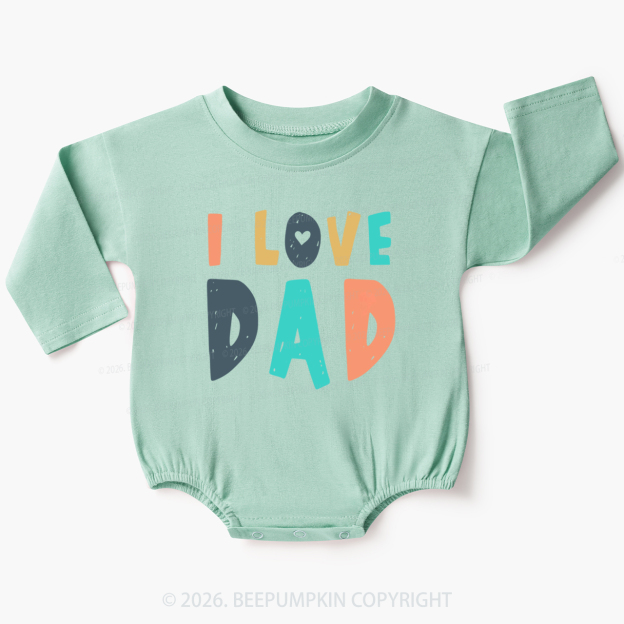 Father's Day 'I Love Dad' Baby Bubble Romper