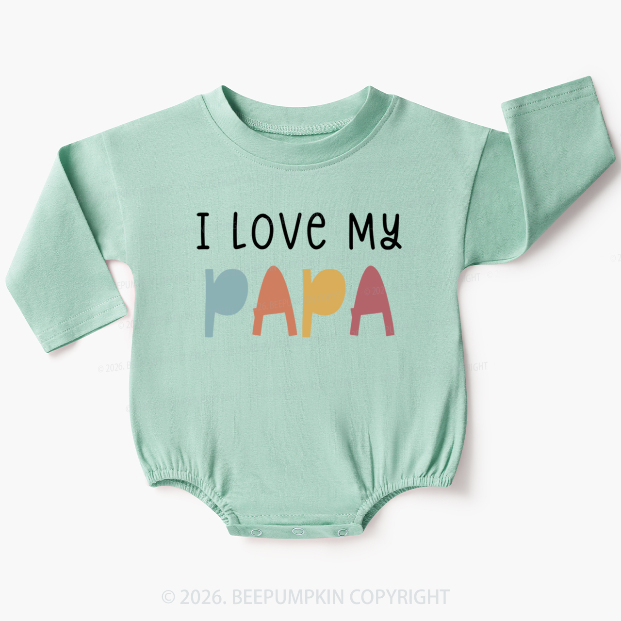 I Love My Papa Cute Father's Day Baby Bubble Romper