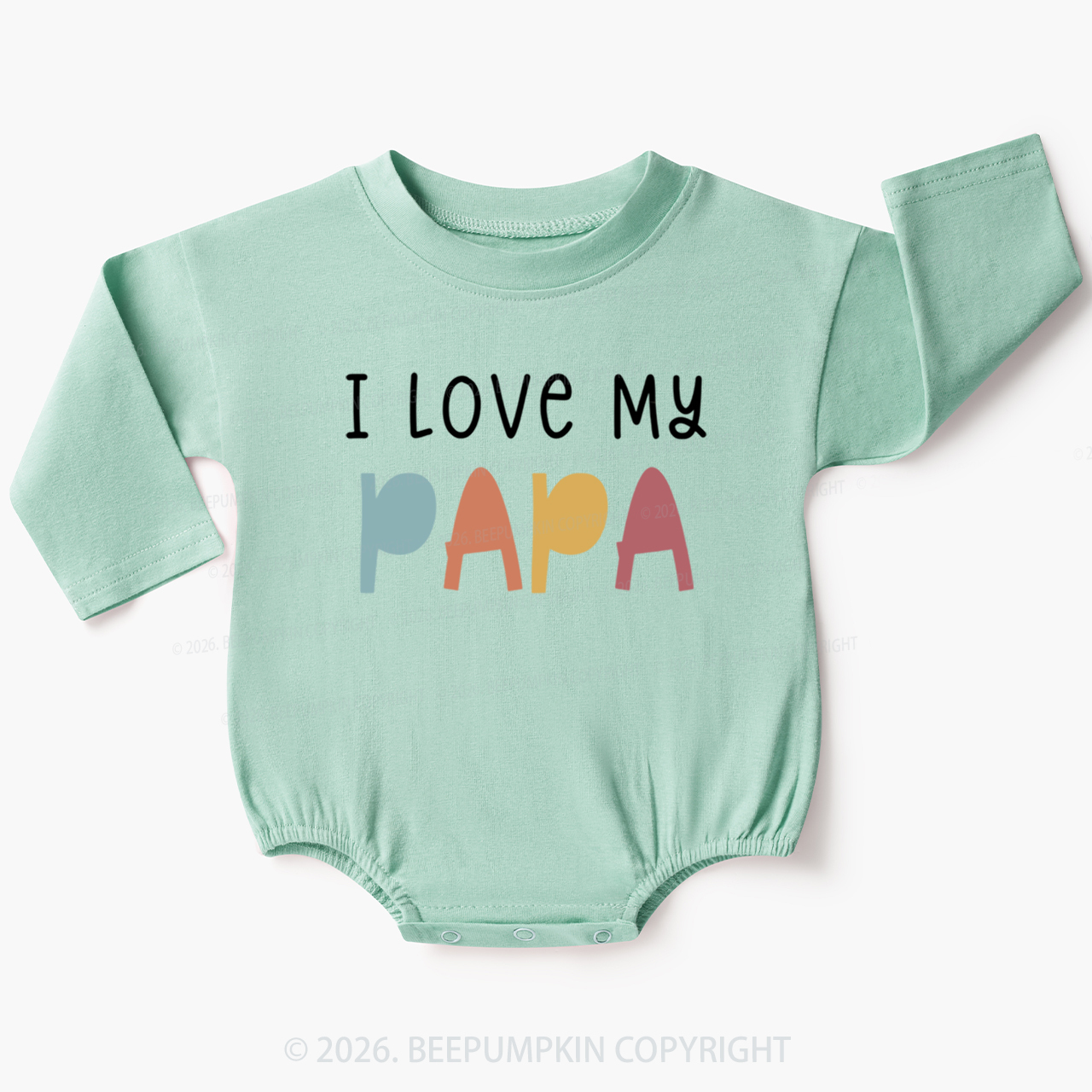 I Love My Papa Cute Father's Day Baby Bubble Romper