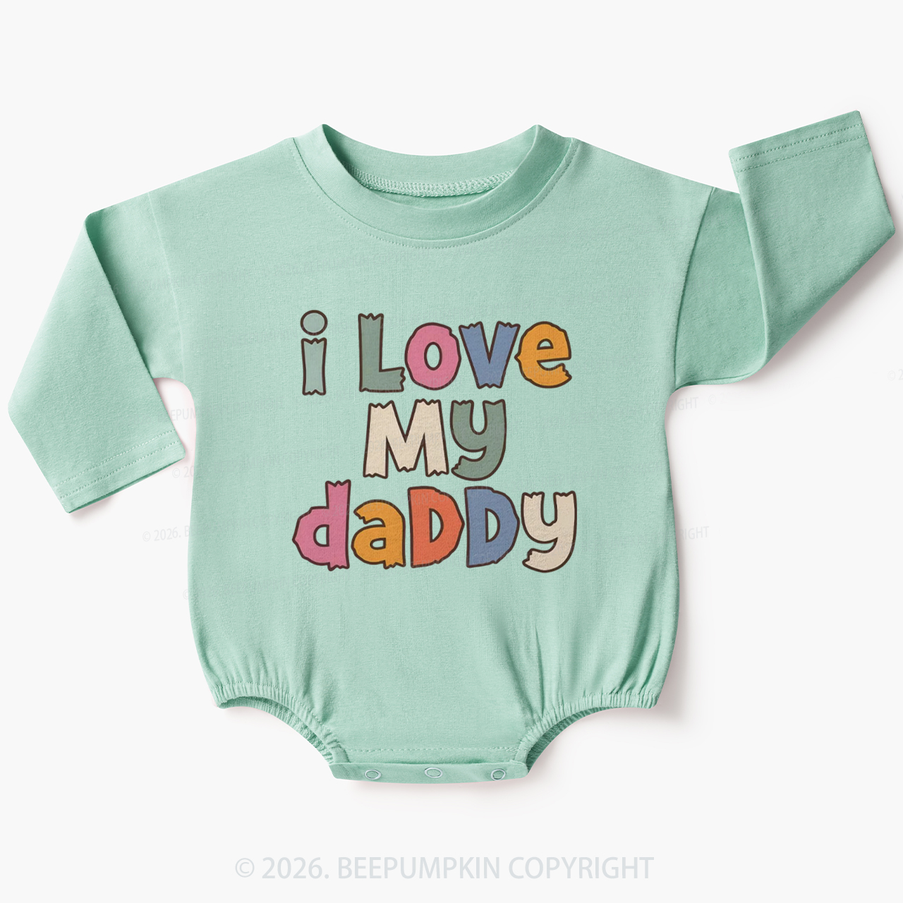 I Love My Daddy Cute Father's Day Baby Bubble Romper