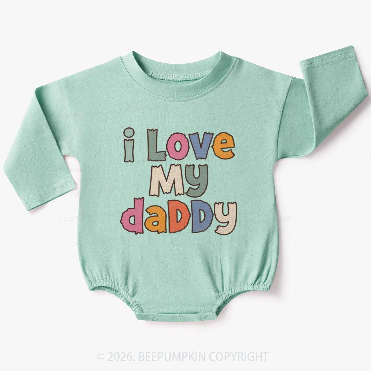 I Love My Daddy Cute Father's Day Baby Bubble Romper