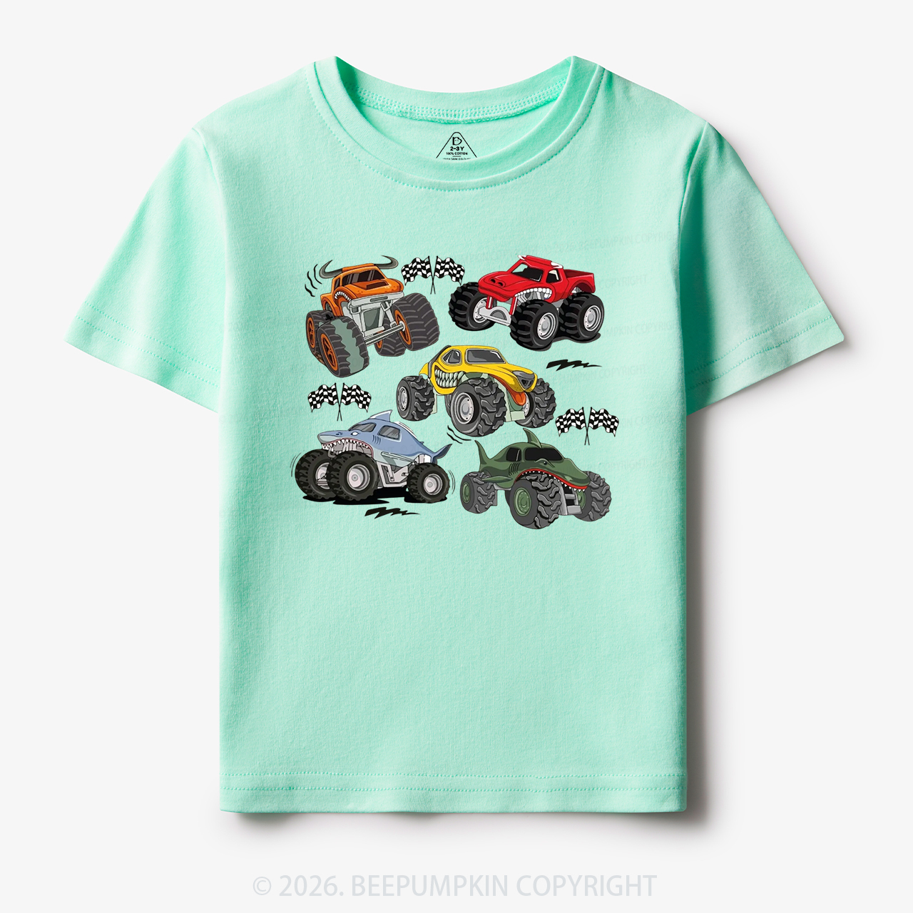 Monster Trucks Race Toddler&Kid's Tees