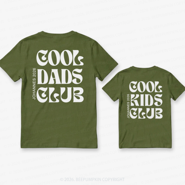 Personalized Cool Dads and Kids Club Dad&Me Matching Shirts-Back Design