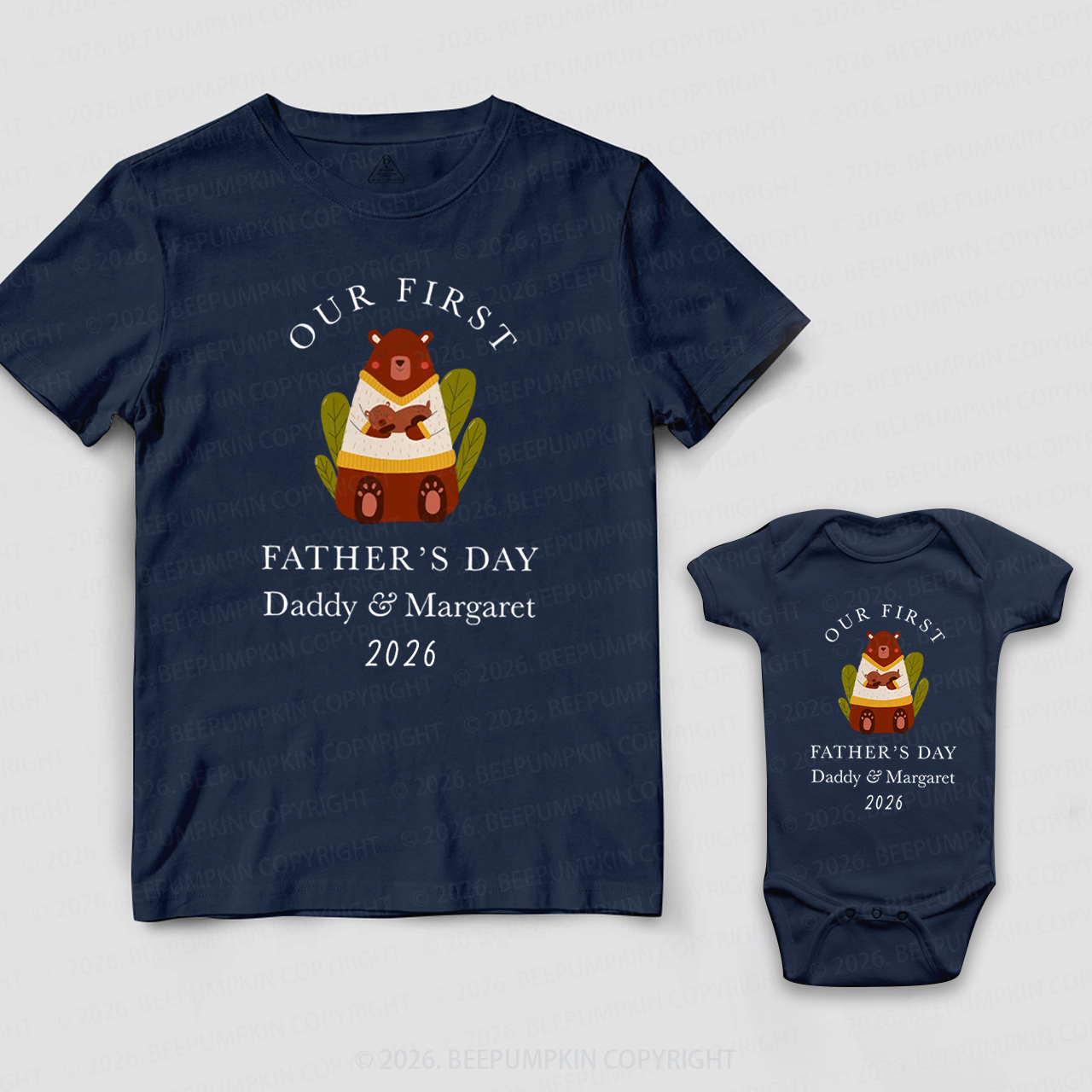 Personalized Bear Our First Father’s Day Dad&Me Matching Shirts