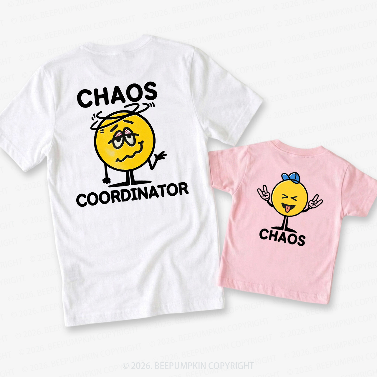 Chaos and Chaos Coordinator Dad&Me Matching Shirts-Back Design