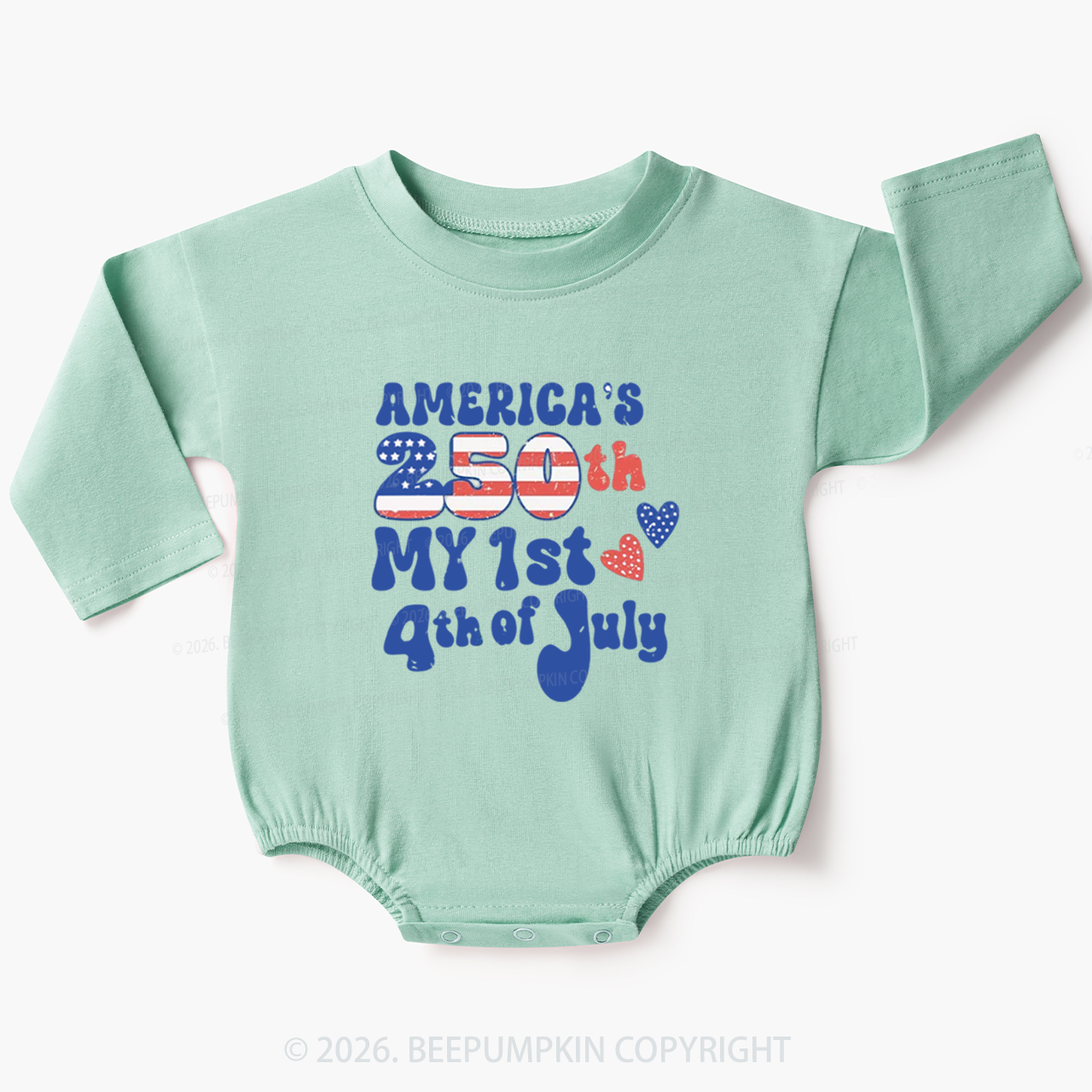 My First 4th of July America 250th Baby Bubble Romper
