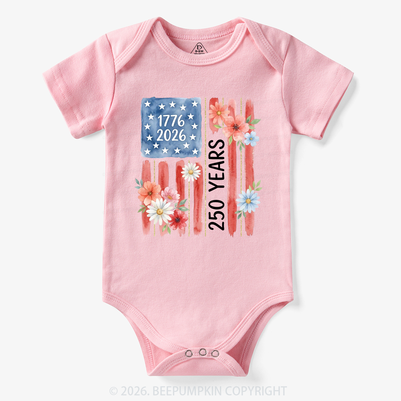 United States of America 250th Patriotic Flag Bodysuit