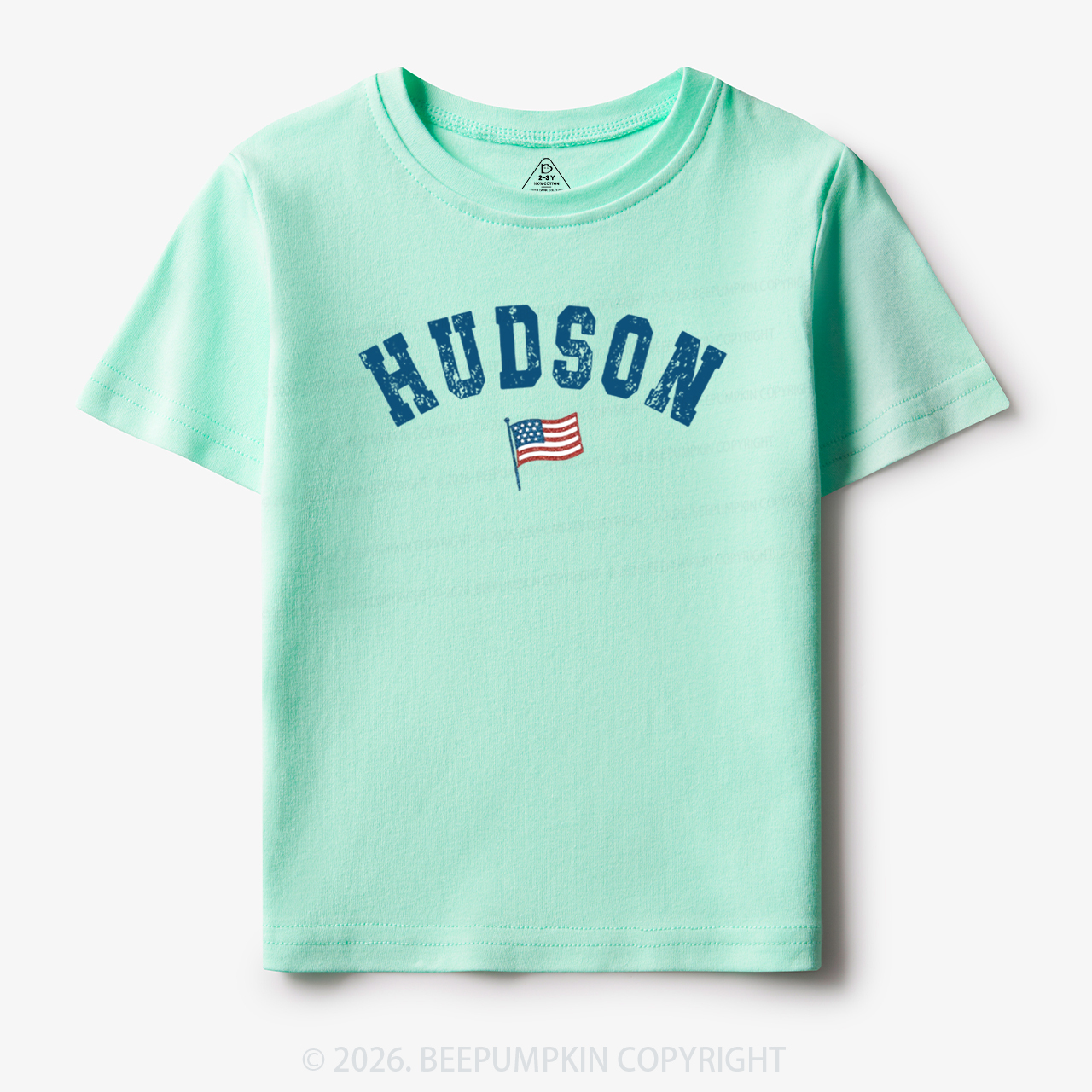 Personalized USA Flag with Name Toddler&Kid's Tees