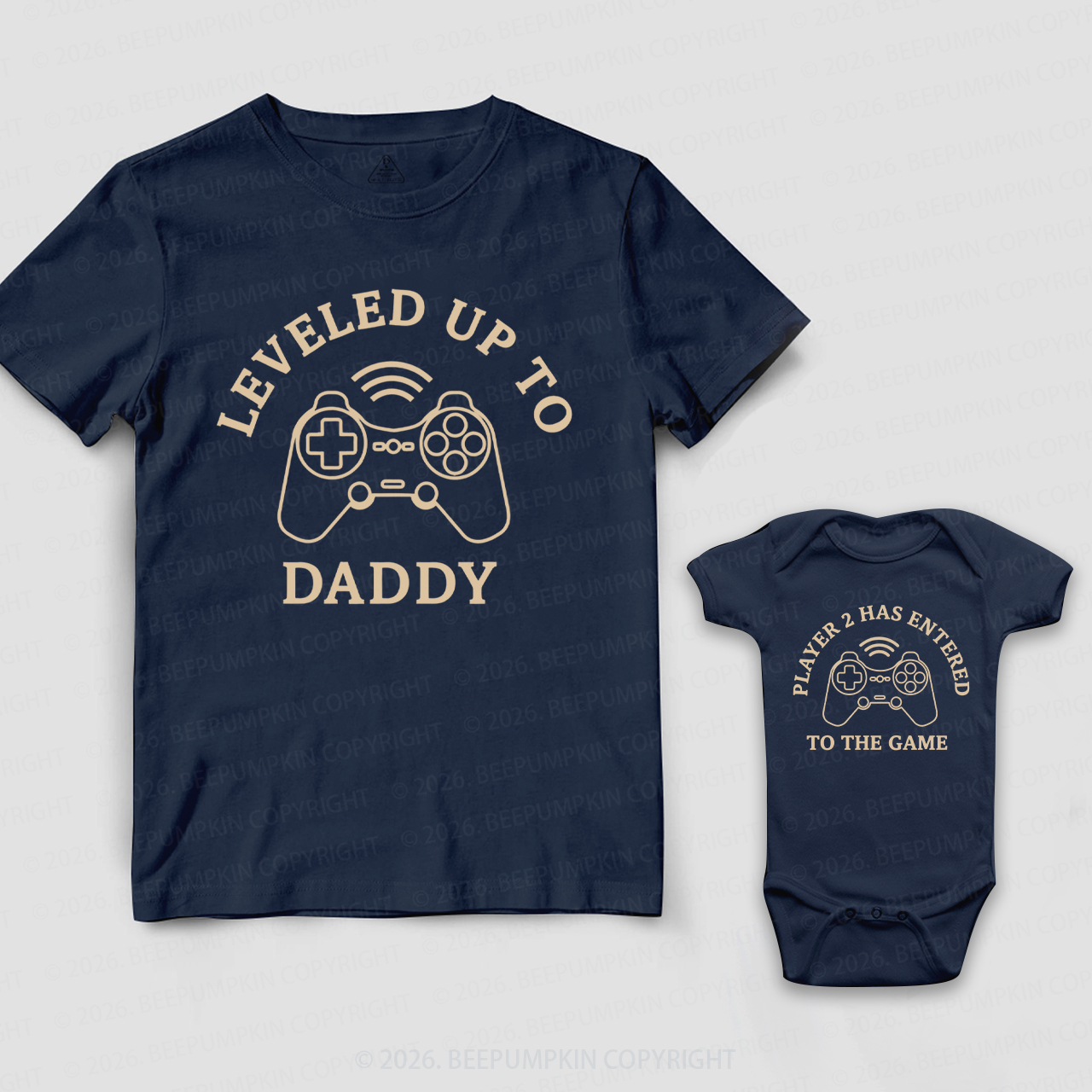 Leveled Up To Daddy Player 2 has Entered The Game Dad&Me Matching Shirts