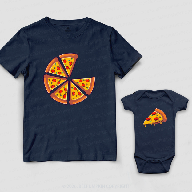 Whole Slice & Little Slice Pizza Dad&Me Matching Shirts